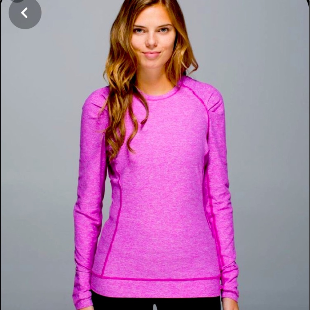 Lululemon heathered pink long sleeve pullover 6
